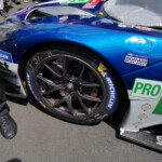 A close-up view of the Chip Ganassi Ford GT on the grid walk.