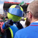Being met at the grid walk by the official World Endurance Championship mascot, WECMAN.